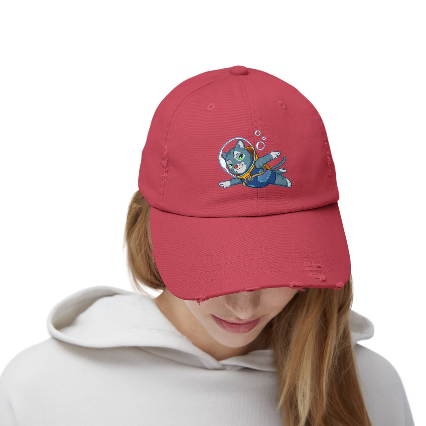 Unisex Cosmic Under the Sea Distressed Cap