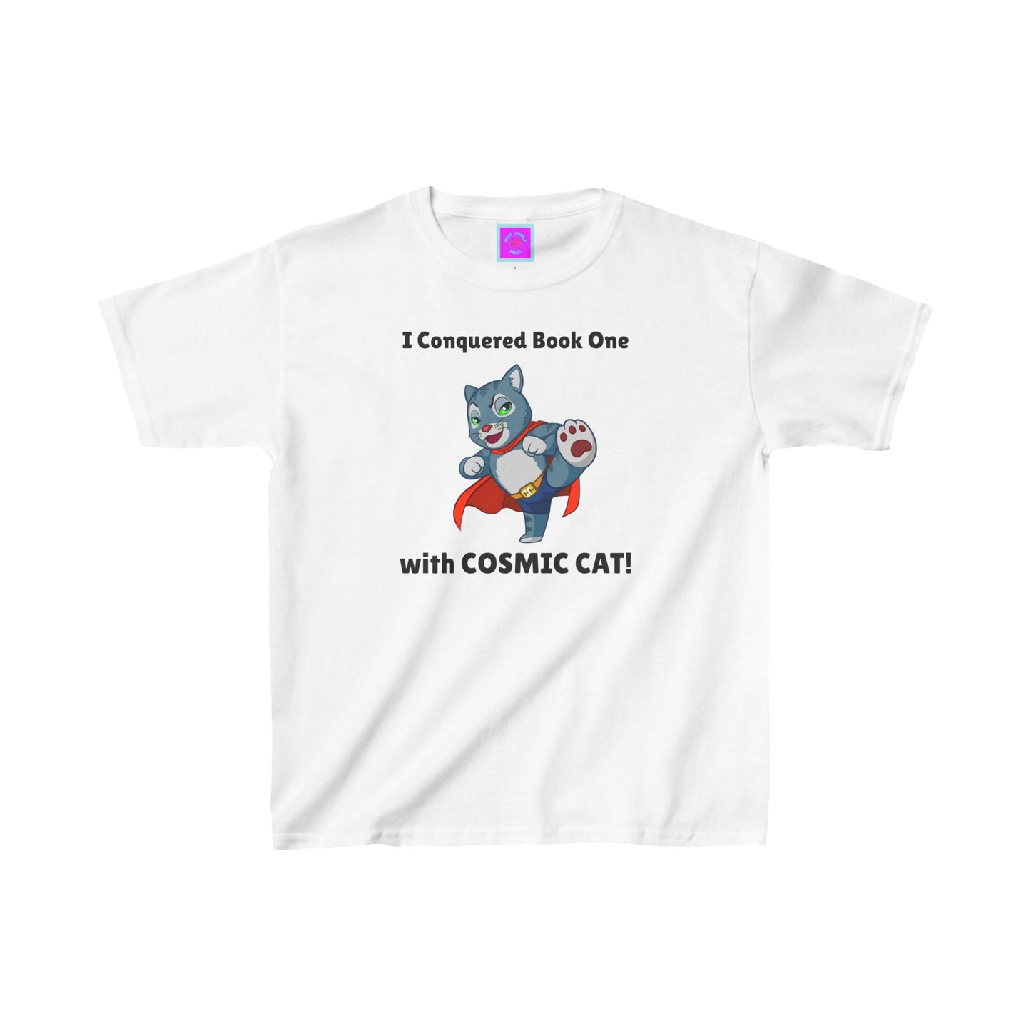 I Conquered with COSMIC CAT Kids Heavy Cotton™ Tee