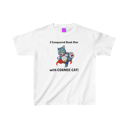 I Conquered with COSMIC CAT Kids Heavy Cotton™ Tee