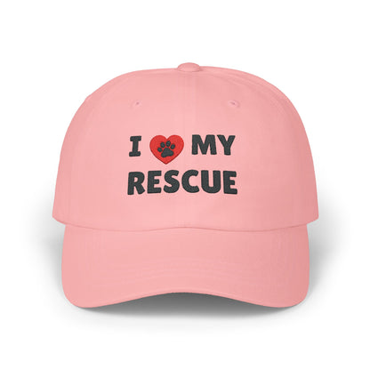 I LOVE MY RESCUE Embroidered Ball Cap