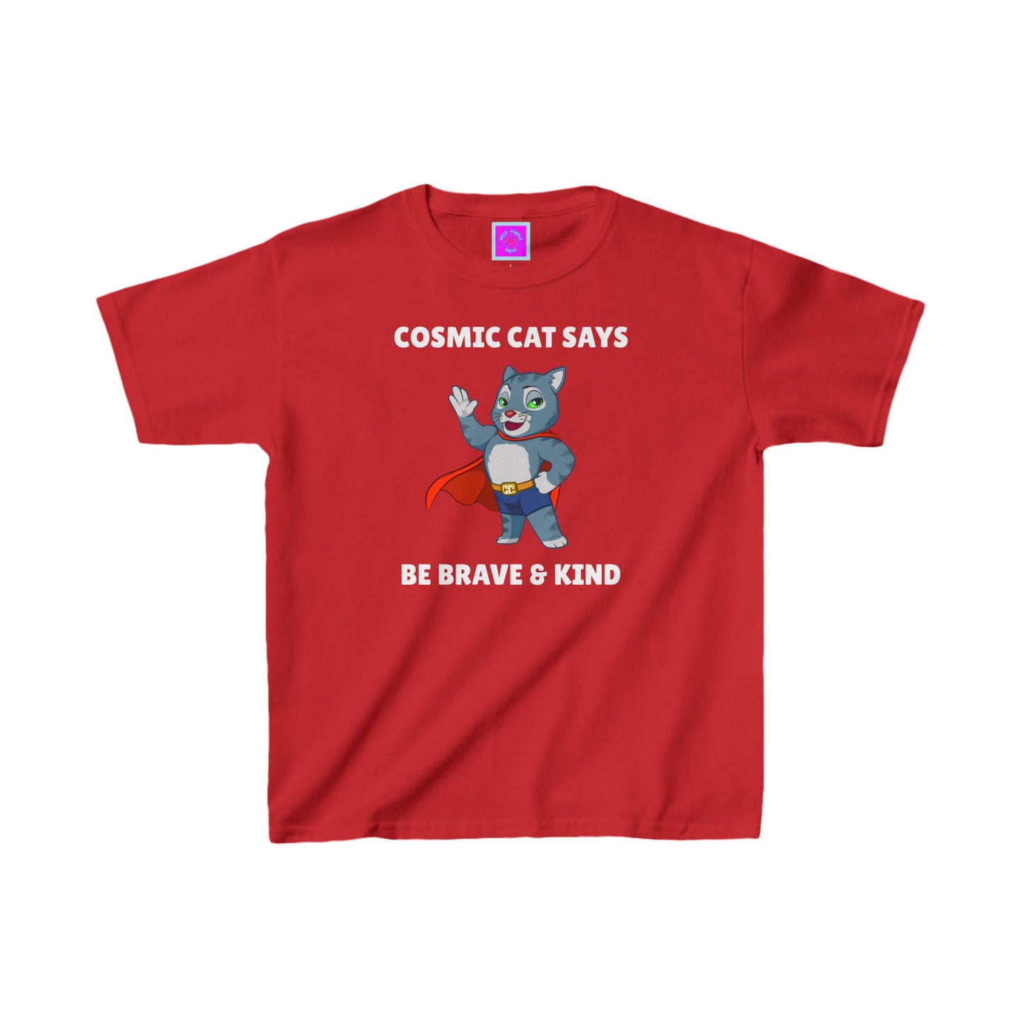 Be Brave & Kind Cosmic Cat Kids Heavy Cotton™  Tee