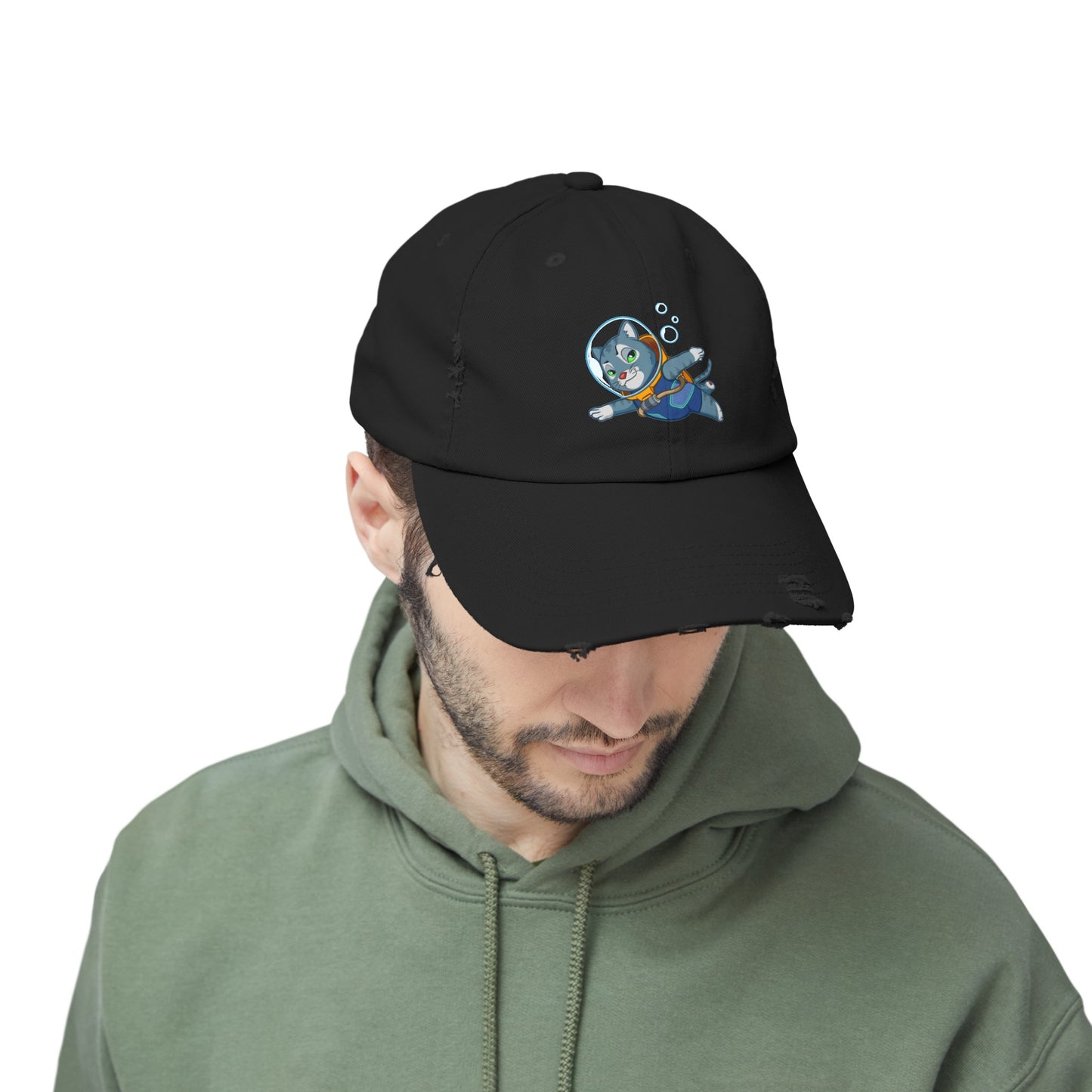 Unisex Cosmic Under the Sea Distressed Cap