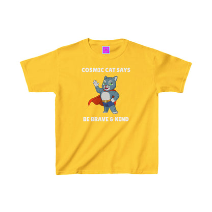 Be Brave & Kind Cosmic Cat Kids Heavy Cotton™  Tee