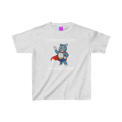 Be Brave & Kind Cosmic Cat Kids Heavy Cotton™  Tee