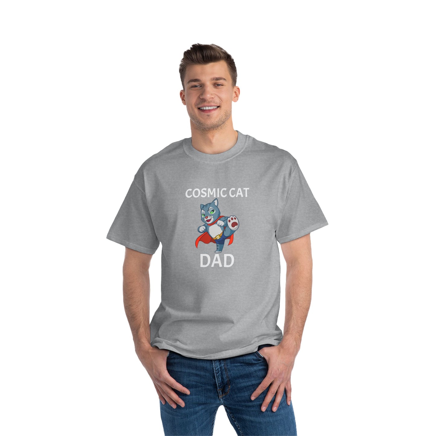 Dad Cosmic Cat Short-Sleeve Beefy-T®  Mens T-Shirt