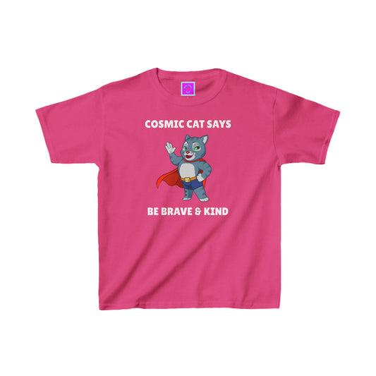 Be Brave & Kind Cosmic Cat Kids Heavy Cotton™  Tee