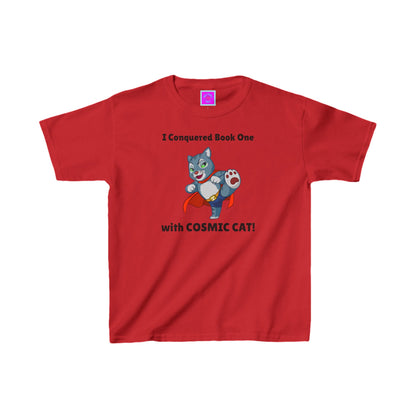 I Conquered with COSMIC CAT Kids Heavy Cotton™ Tee