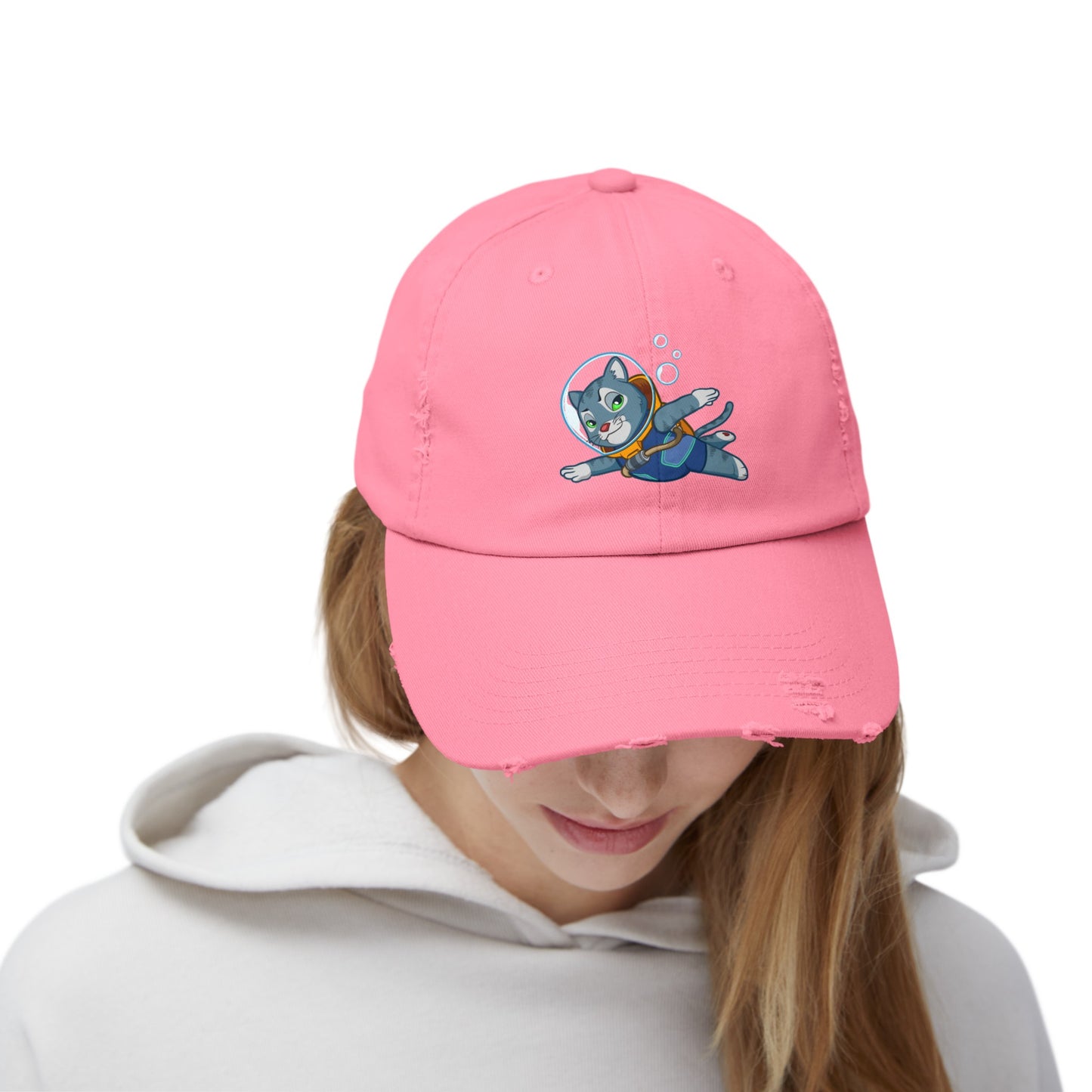 Unisex Cosmic Under the Sea Distressed Cap