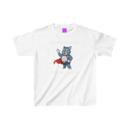 Be Brave & Kind Cosmic Cat Kids Heavy Cotton™  Tee