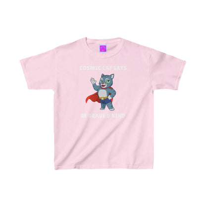 Be Brave & Kind Cosmic Cat Kids Heavy Cotton™  Tee