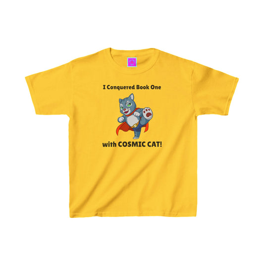 I Conquered with COSMIC CAT Kids Heavy Cotton™ Tee